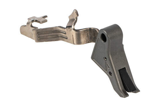 Agency Arms drop-in flat trigger with gray shoe for the Glock G42 handgun.
